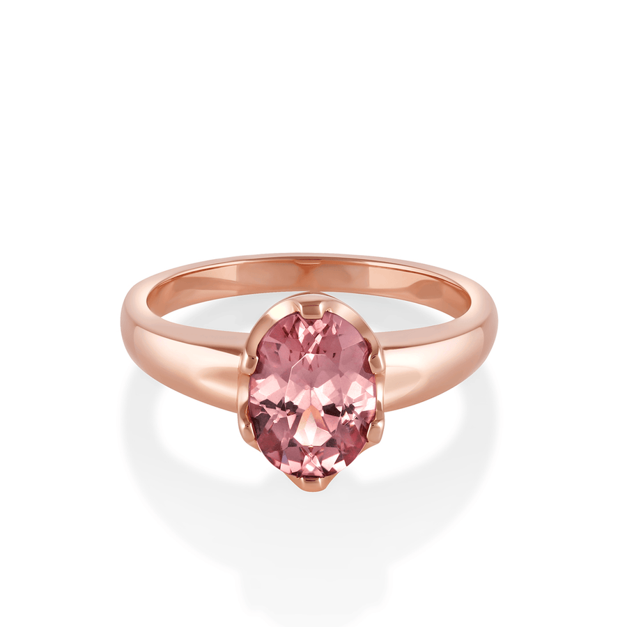 peachy garnet sybil engagement ring [rose gold]