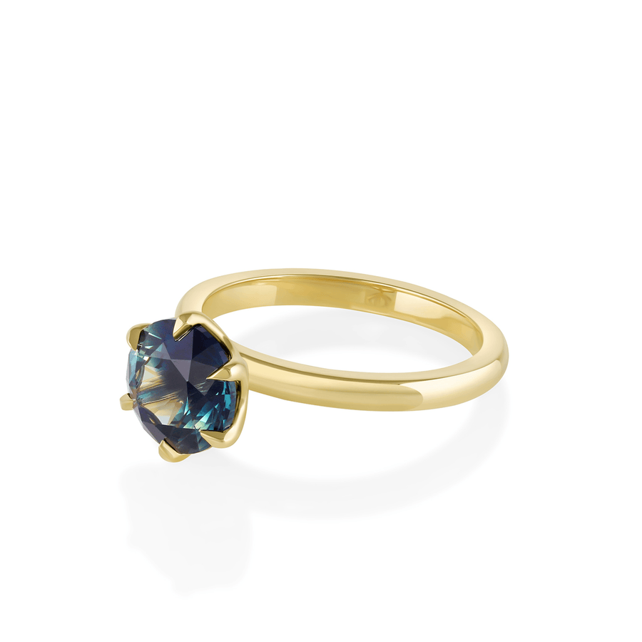 teal sapphire engagement ring marrow fine [yellow gold]
