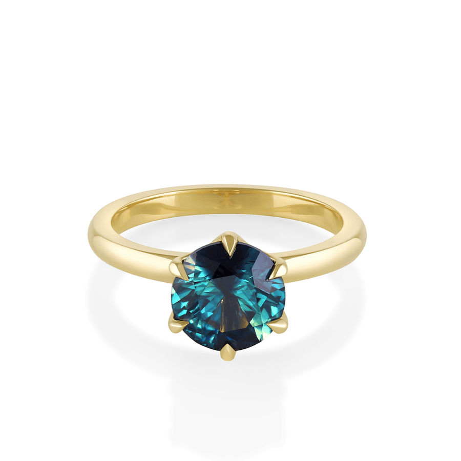 teal sapphire engagement ring marrow fine [yellow gold]