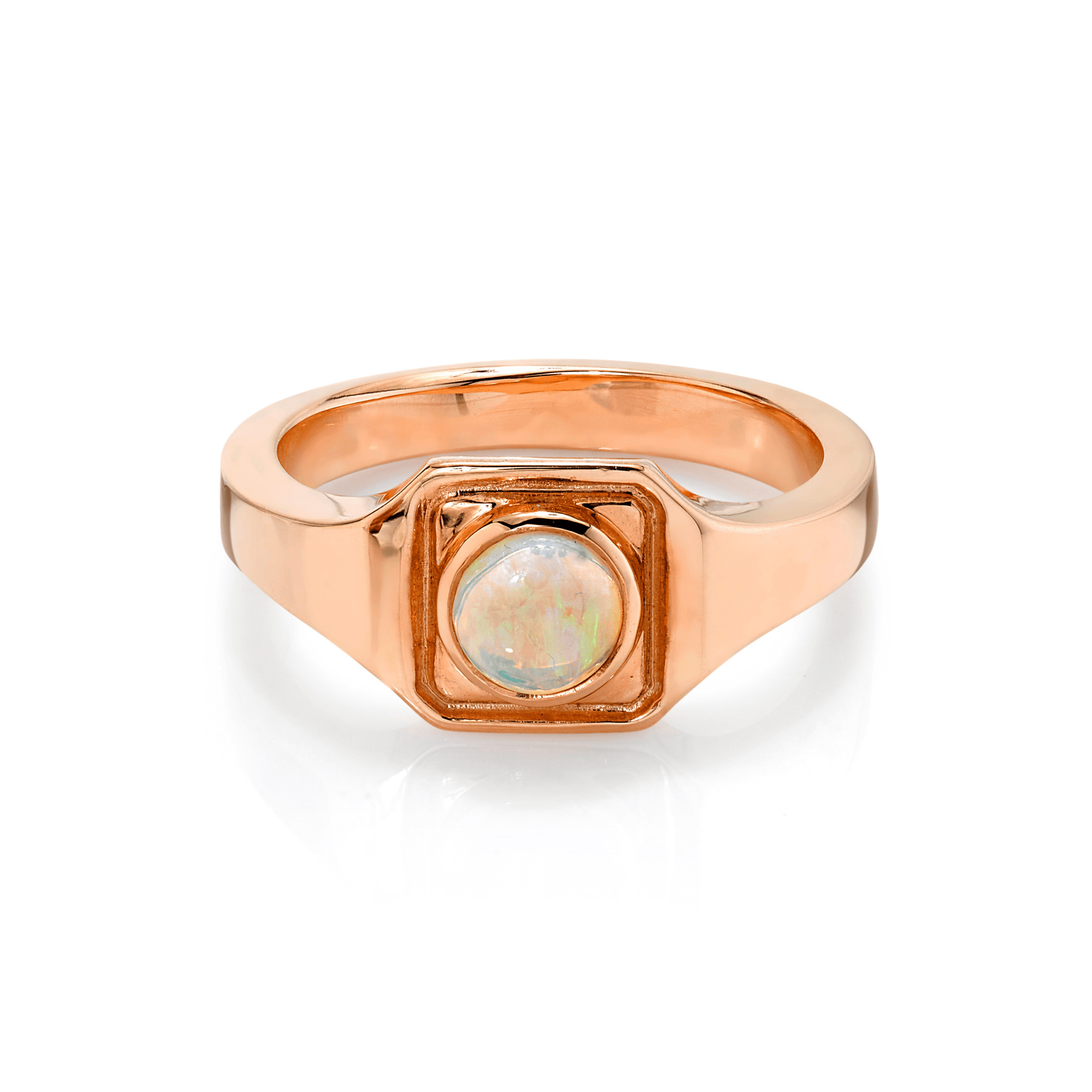 Marrow Fine Jewelry Opal Boyfriend Signet Solid Gold Ring