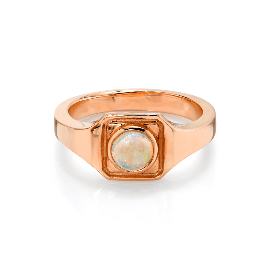 Marrow Fine Jewelry Opal Boyfriend Signet Solid Gold Ring [Rose Gold]