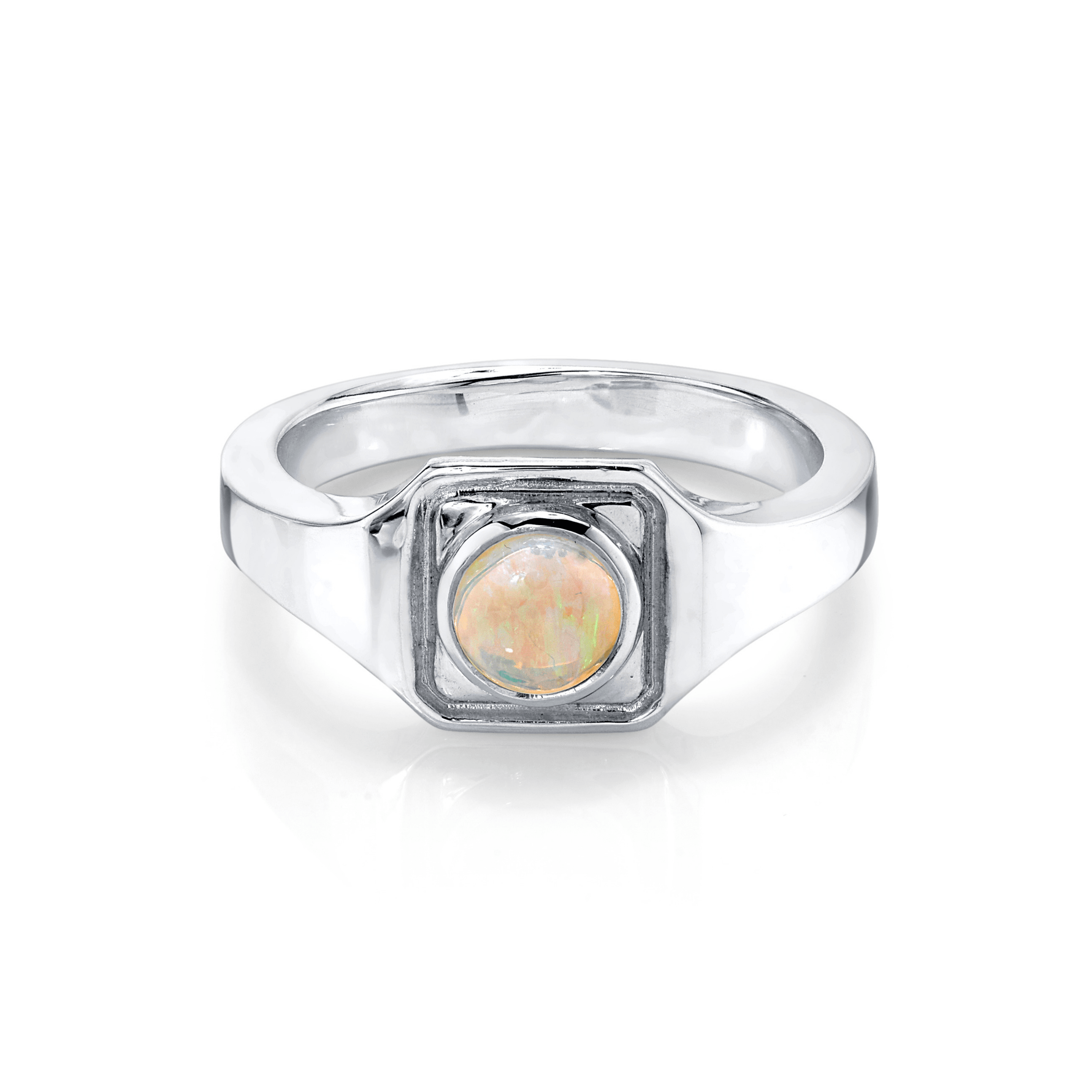 Marrow Fine Jewelry Opal Boyfriend Signet Solid Gold Ring