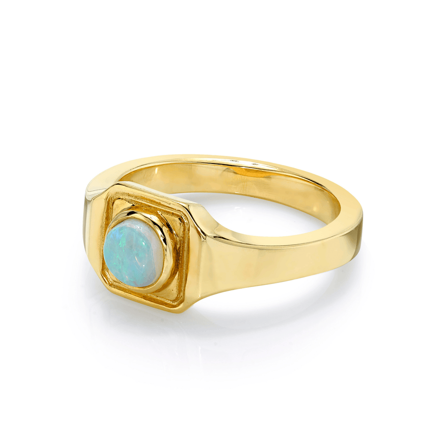 Marrow Fine Jewelry Opal Boyfriend Signet Solid Gold Ring [Yellow Gold]