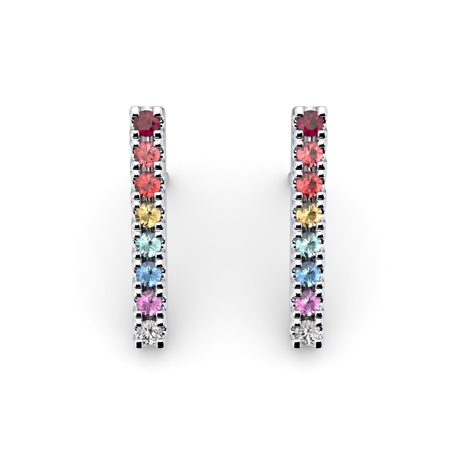 Gradient Rainbow Bar Studs
