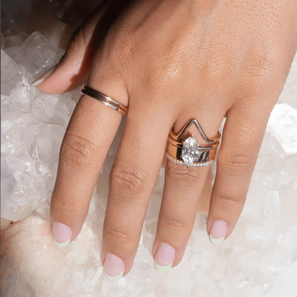 Everyday Dainty Band Simple 14k Gold Band Marrow Fine