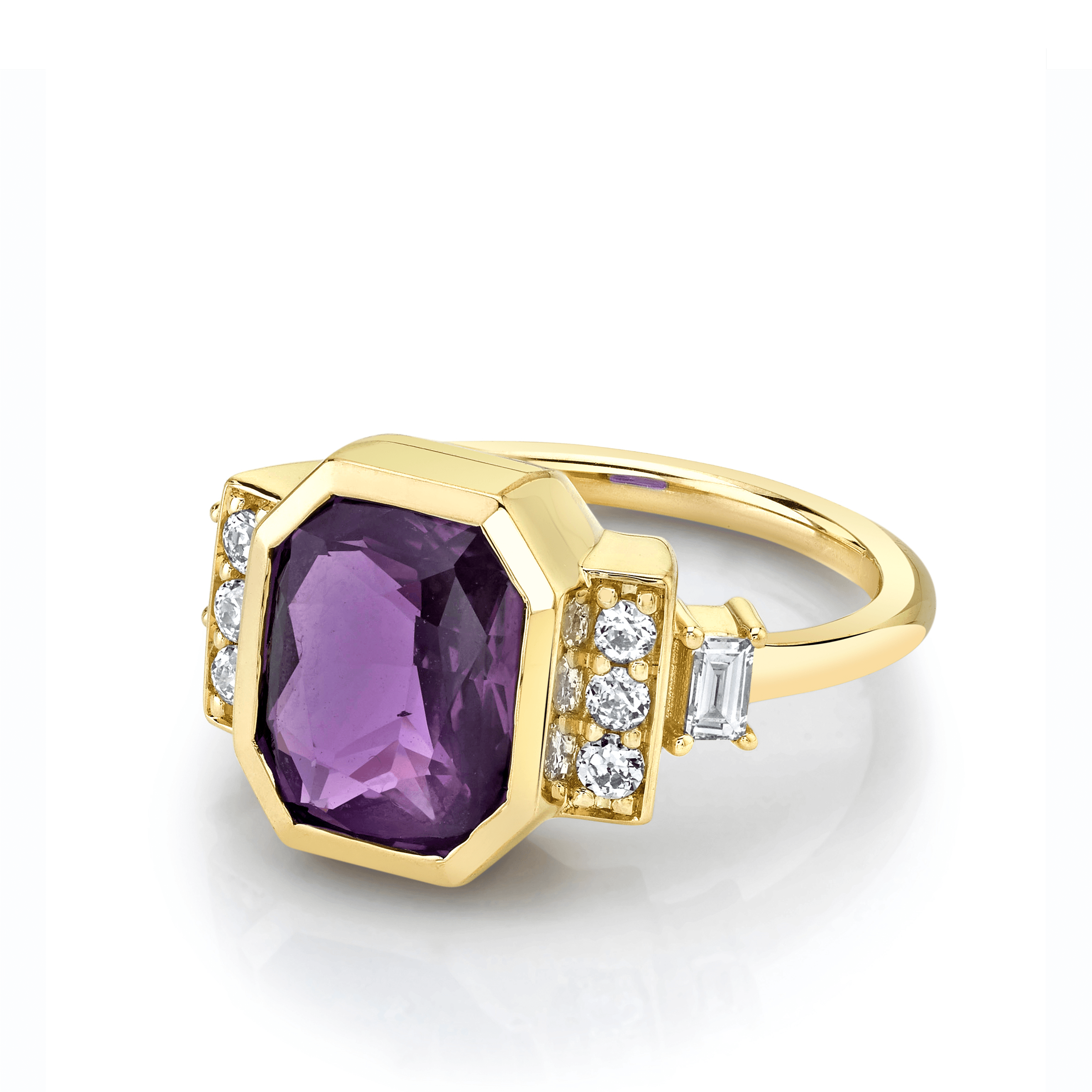 Marrow Fine Jewelry Radiant Sapphire White Diamond Ring
