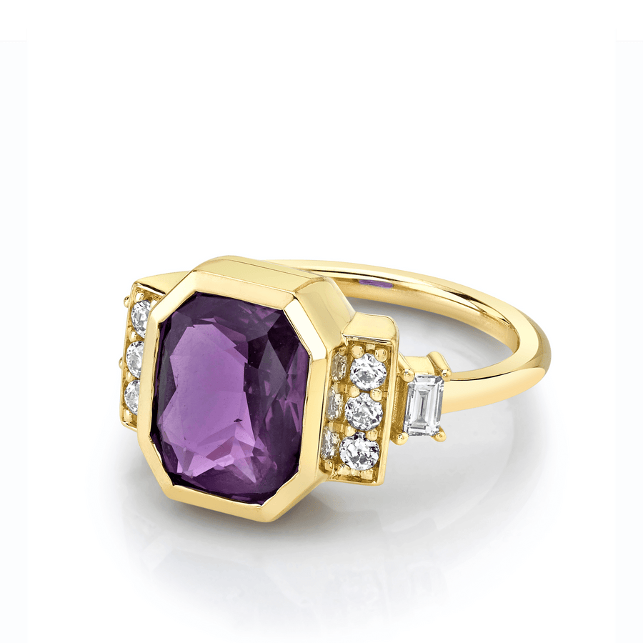 Marrow Fine Jewelry Radiant Sapphire White Diamond Ring [Yellow Gold]