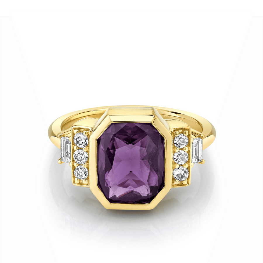 Marrow Fine Jewelry Radiant Sapphire White Diamond Ring [Yellow Gold]