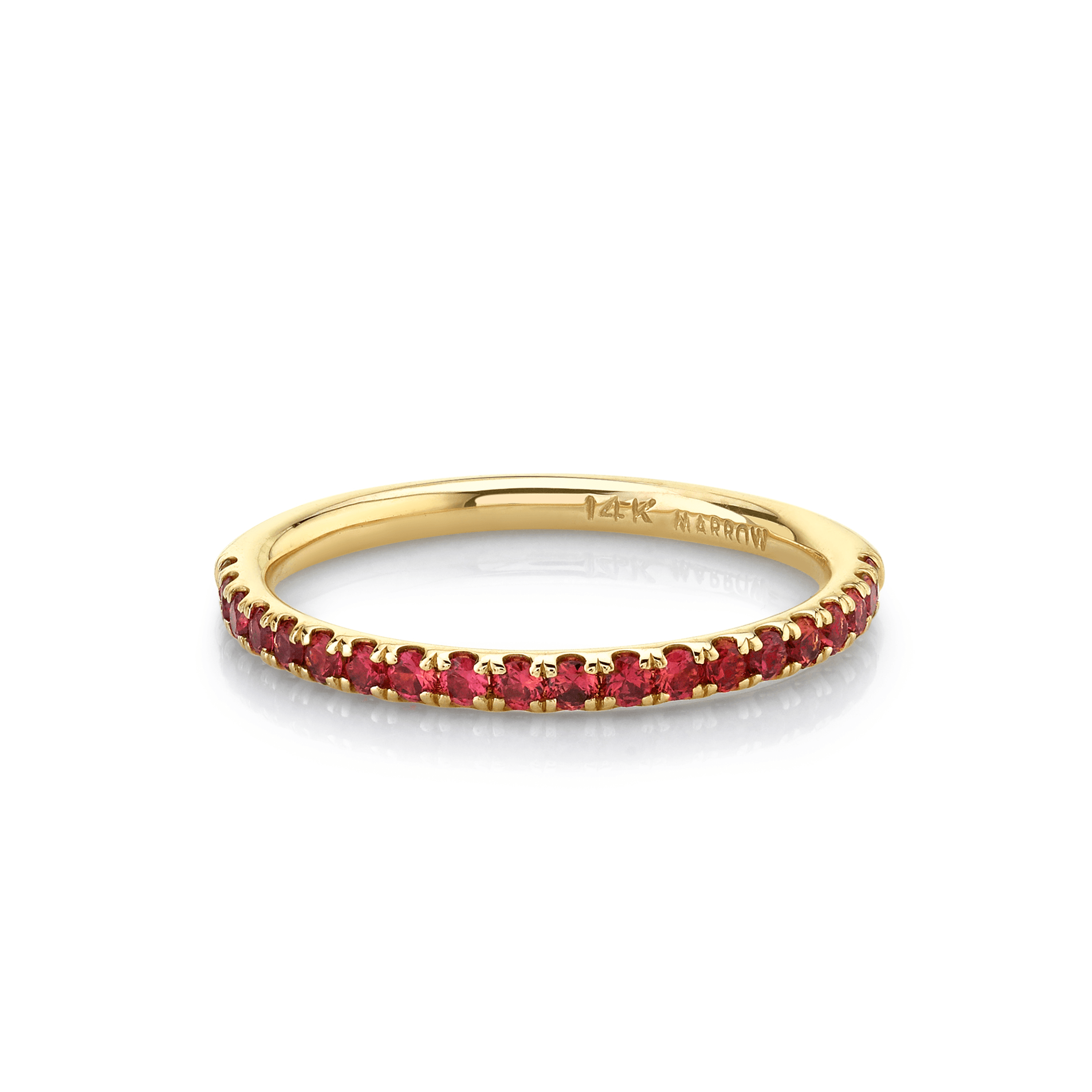 Marrow Fine Jewelry Red Spinel Bezel Ring And Sapphire Band