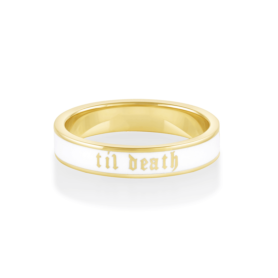 Til Death White Enamel Band - 4mm