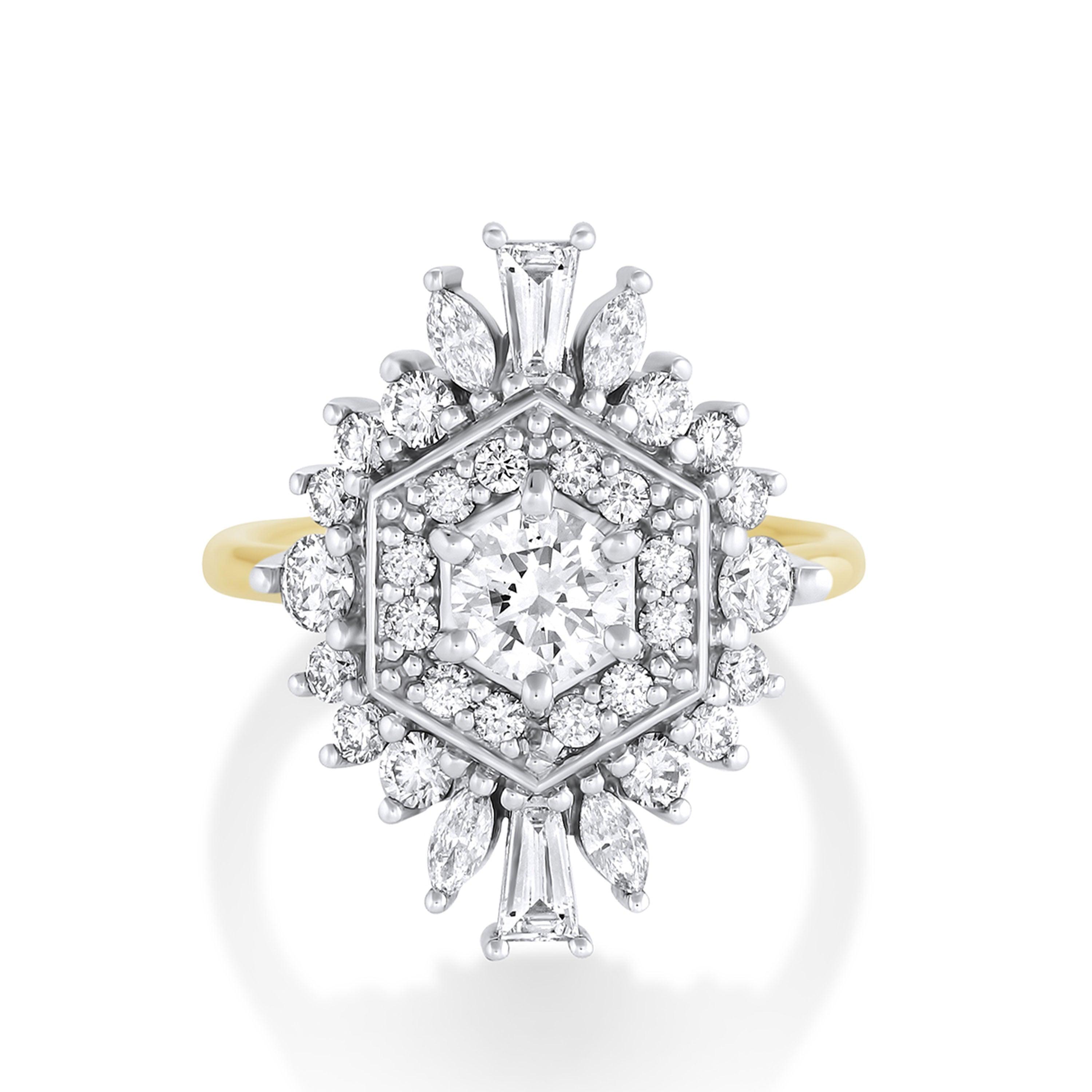 Marrow Fine Jewelry Two-Tone White Diamond Stella Ring