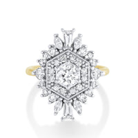 Marrow Fine Jewelry Two-Tone White Diamond Stella Ring [Yellow Gold]